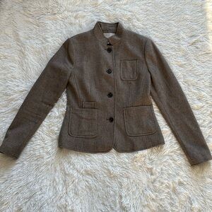 Banana Republic Factory brown tweed button down blazer